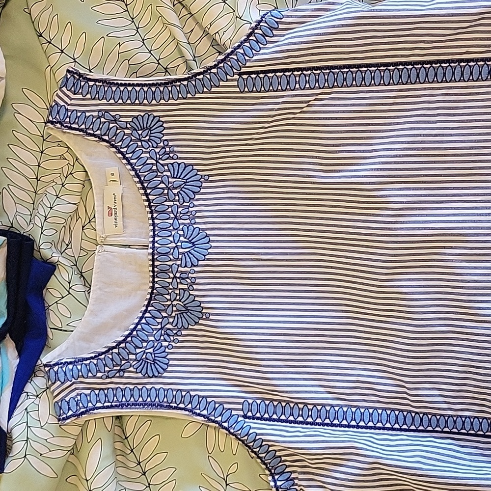 Striped blue and white Vineyard vines dress